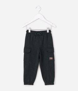 Calça Infantil em Moletom Cargo com Cordão - Tam 1 a 6 Anos