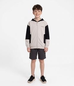 Busão Infantil Tech Fleece com Recortes e Capuz - Tam 5 a 14 Anos