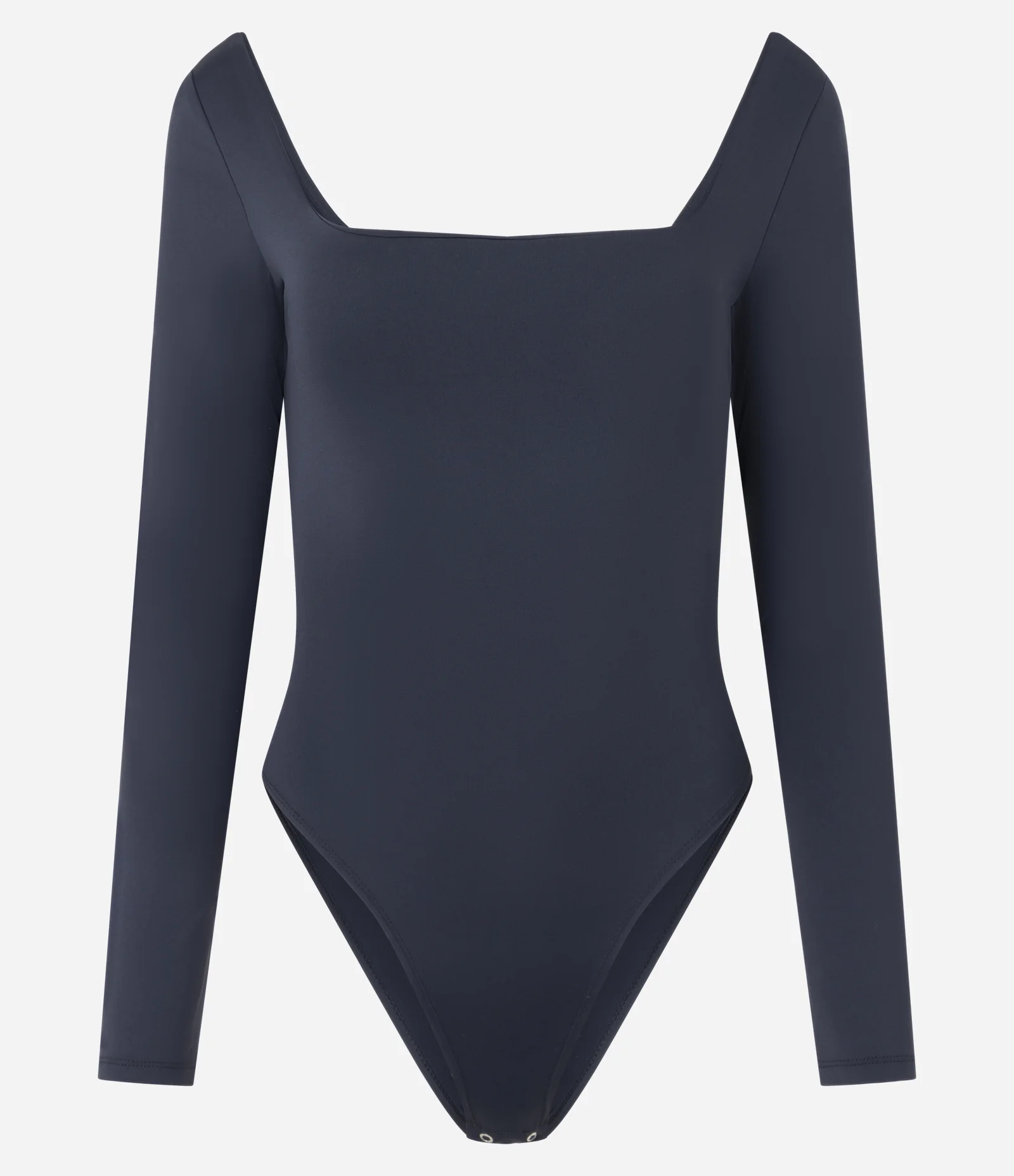 Body Manga Longa em Microfibra com Decote Quadrado Azul 2