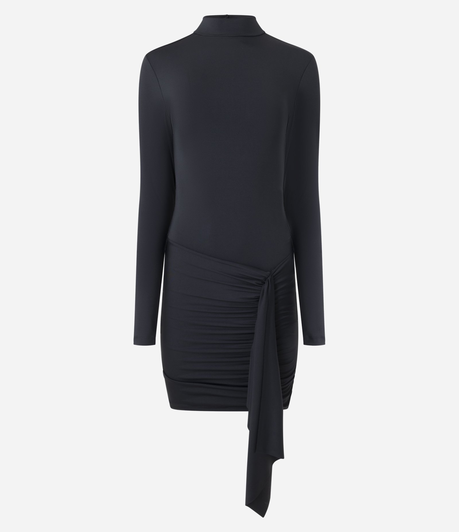 Vestido em Microfibra com Nó Frontal e Abertura nas Costas Preto 5