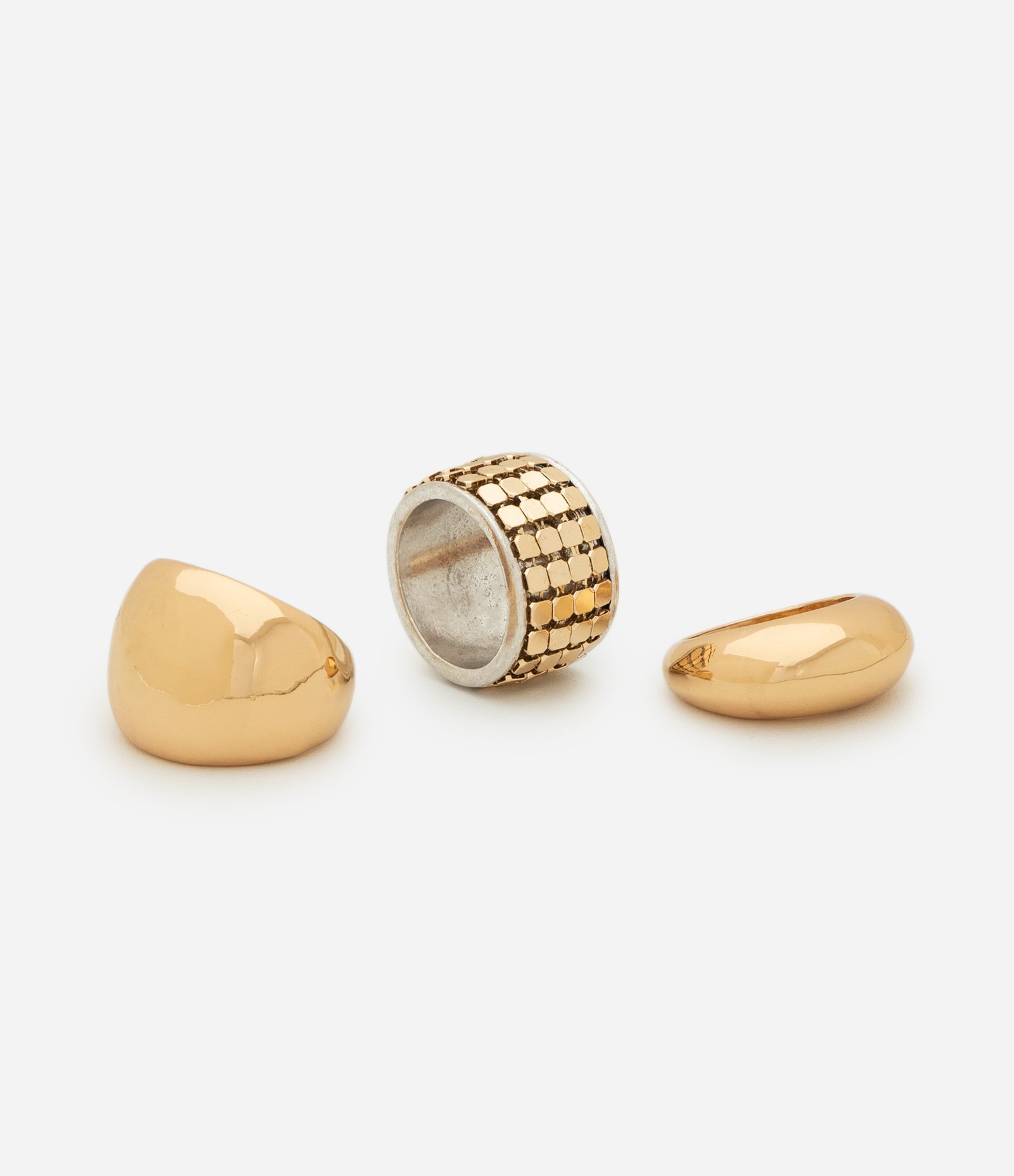 Kit 03 Anéis Robustos Metalizados Multicores 2