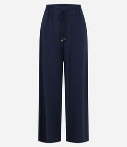 Calça Barrel em Linho com Cintura Elástica
