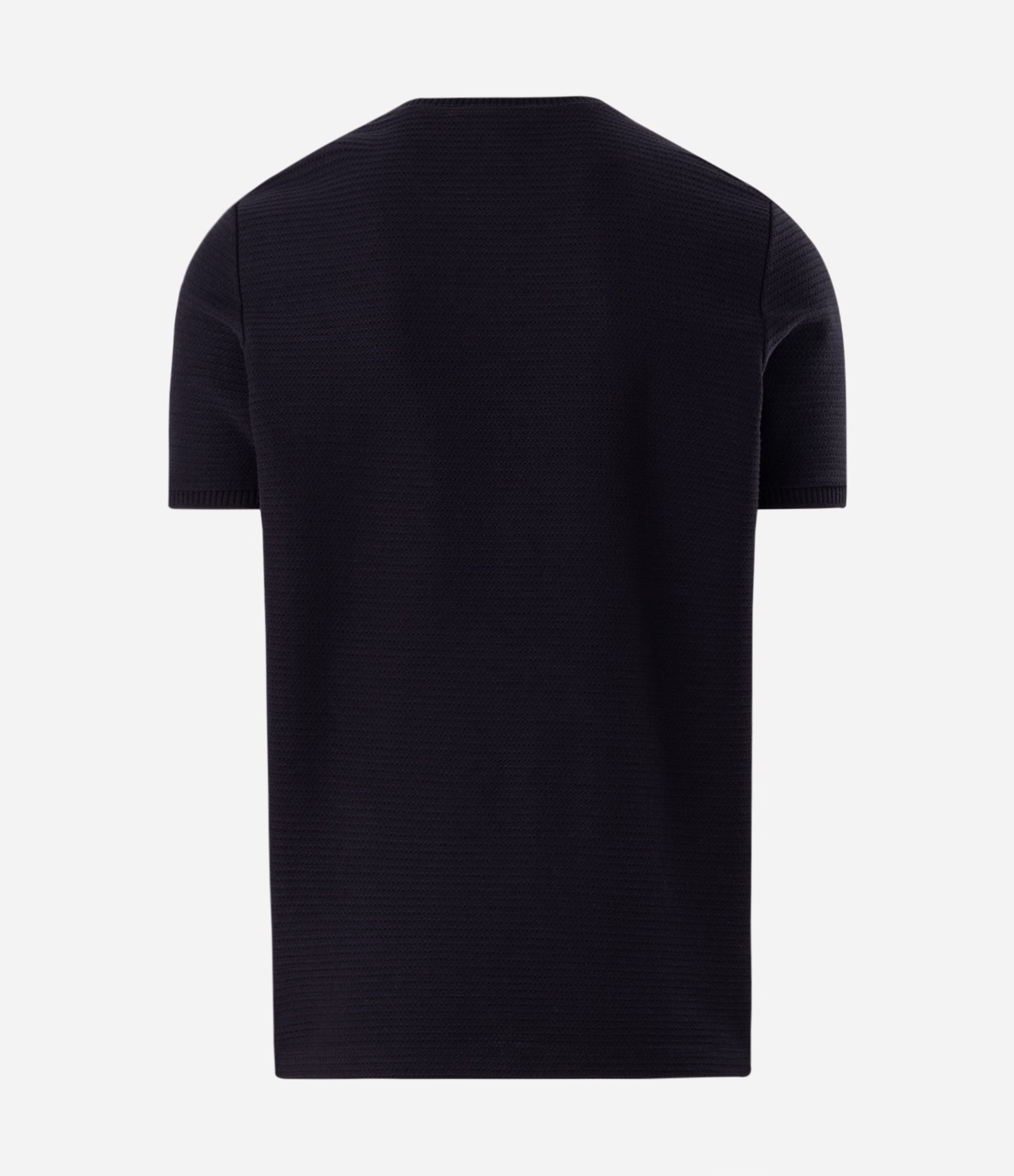 Camiseta Texturizada com Algodão e Gola Redonda Preto 6