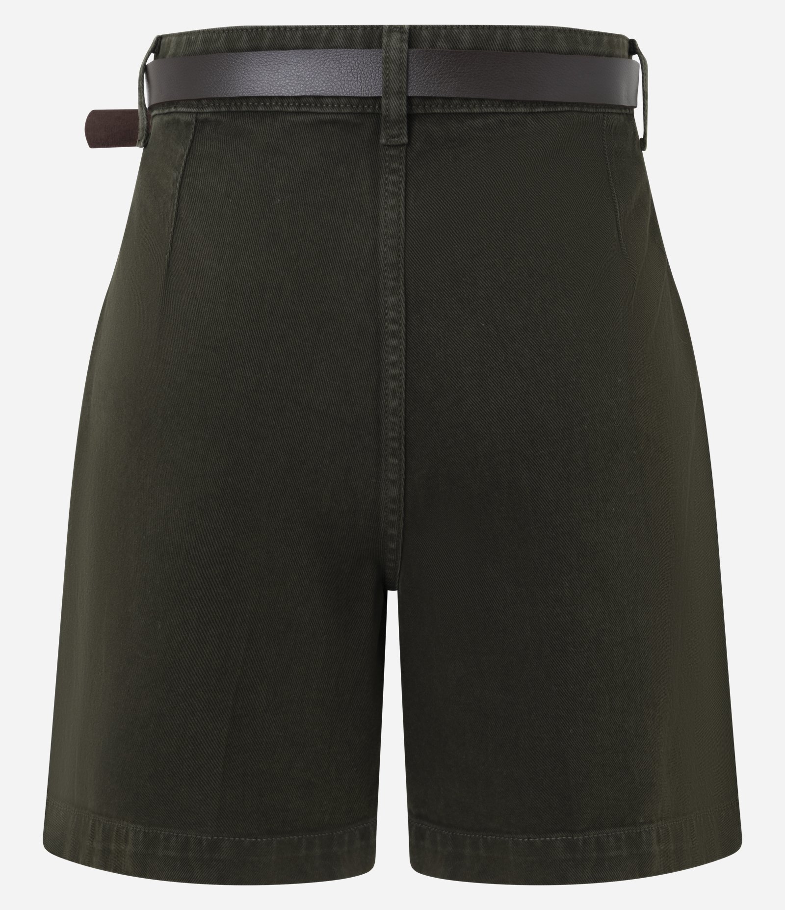 Bermuda Midi em Sarja com Cintura Alta e Cinto Verde Musgo 2