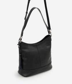 Bolsa Hobo Grande em Couro com Ajuste na Alça