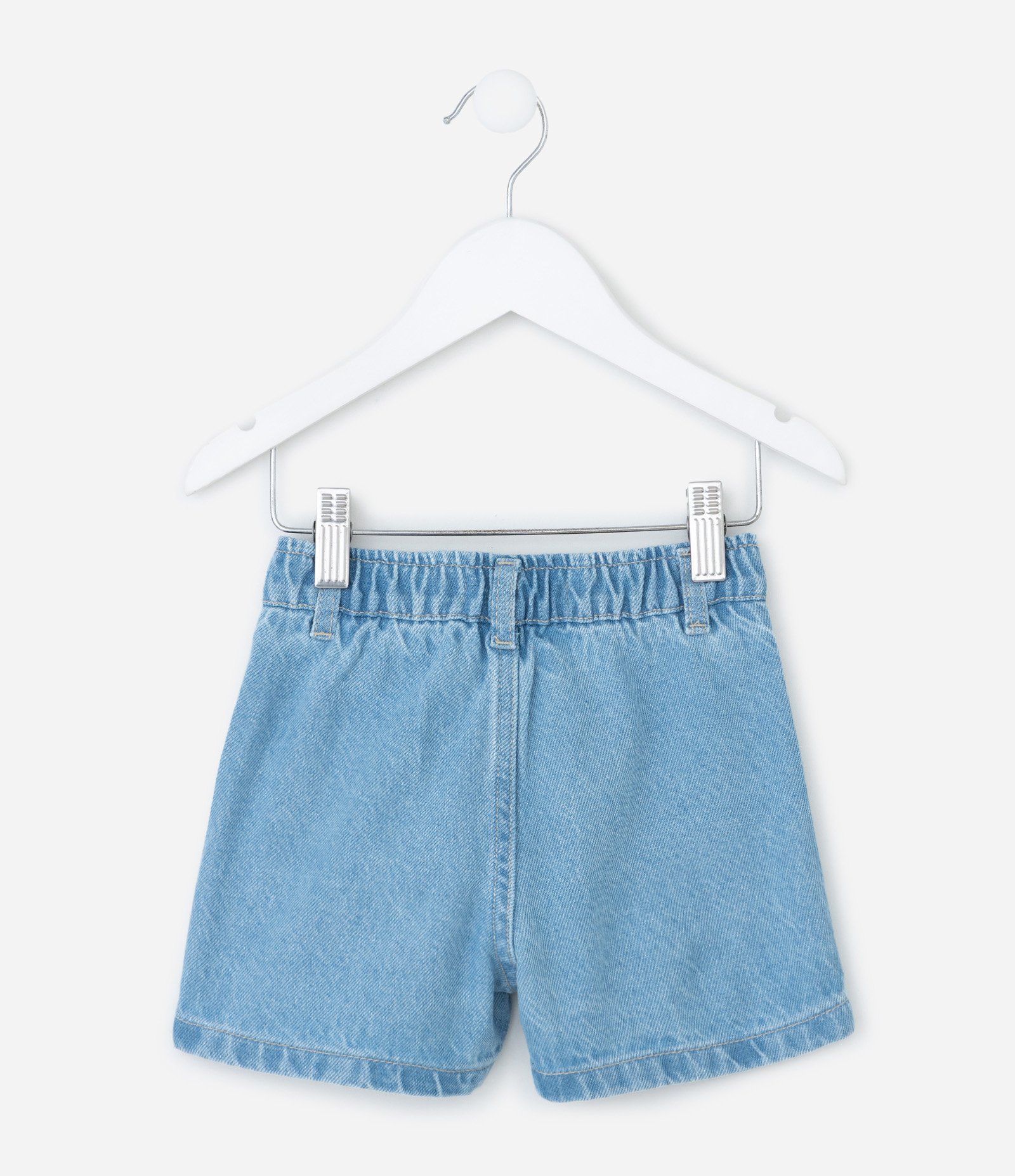 Short Infantil em Jeans com Bordado de Corações – Tam 1 a 5/6 Anos Azul 3