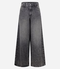 Calça Super Wide em Jeans com Cintura Média