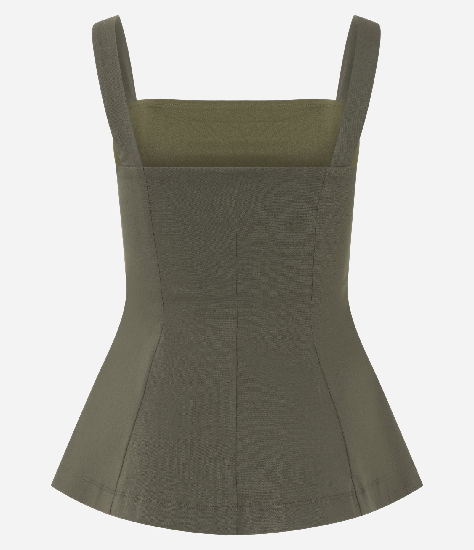 Blusa Peplum em Bengaline com Alça Larga Verde 6