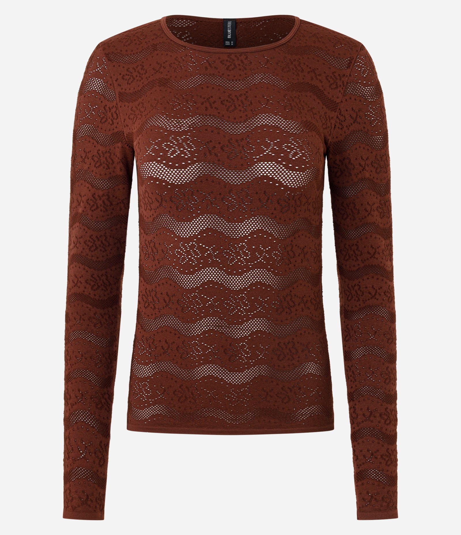 Blusa Segunda Pele Seamless em Poliamida com Textura Bordô 5