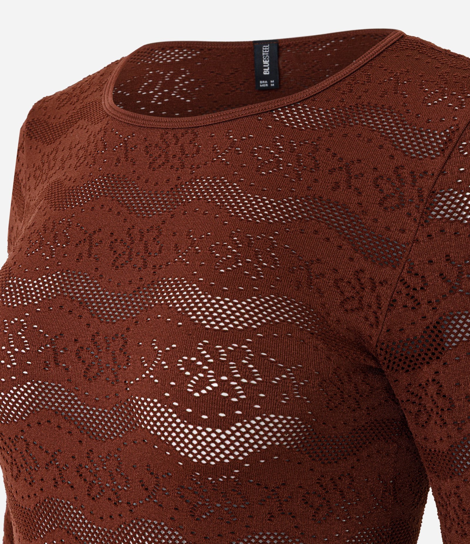 Blusa Segunda Pele Seamless em Poliamida com Textura Bordô 6