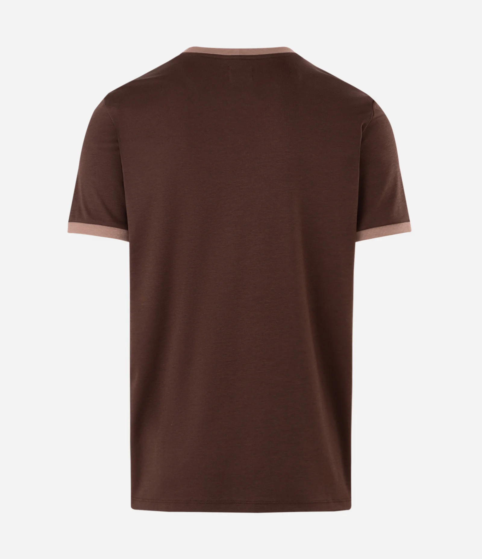 Camiseta Manga Curta com Gola Contrastante Marrom 5