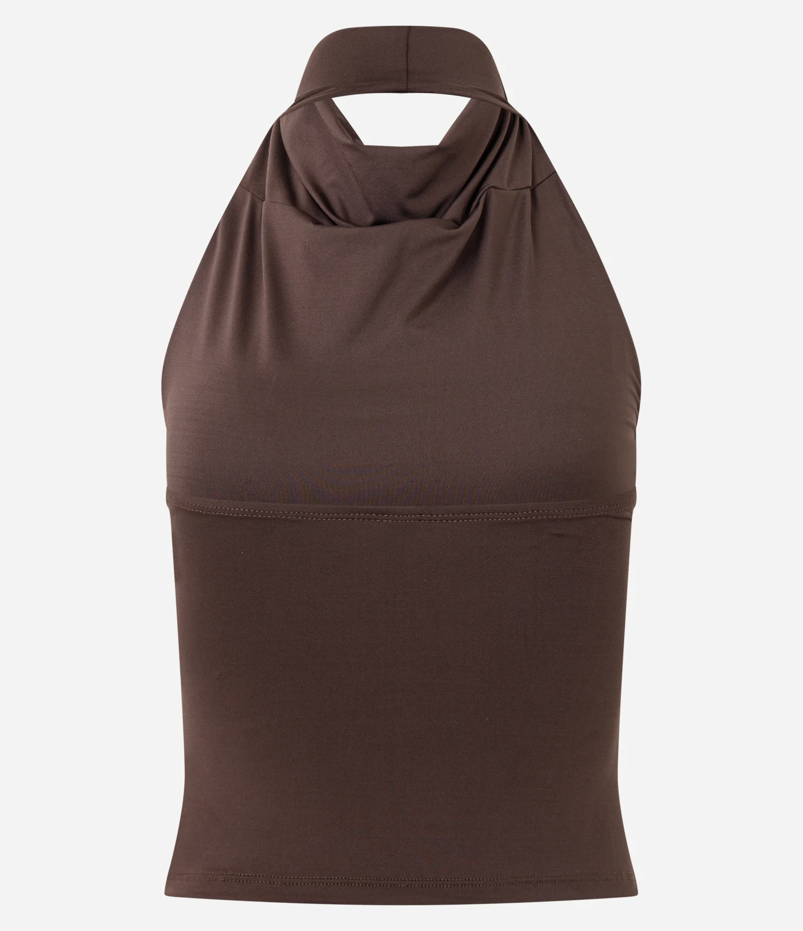 Blusa Frente Única em Microfibra Marrom 6