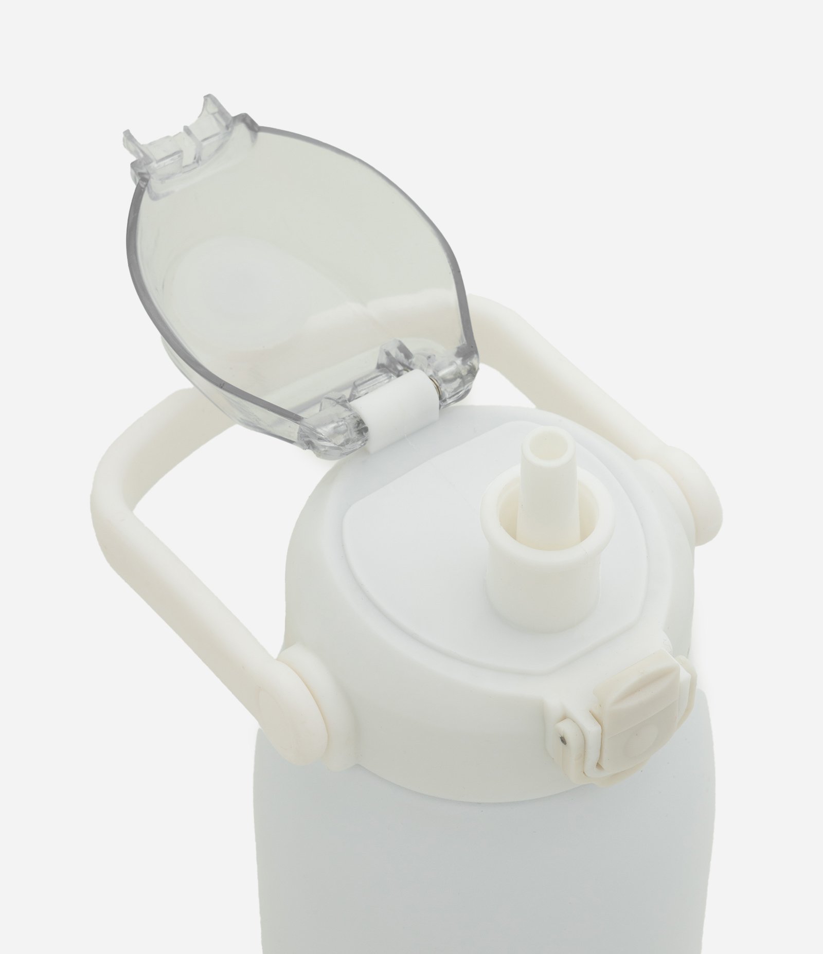 Garrafa Térmica em Aço Inoxidável com Canudo e Trava Off White 2