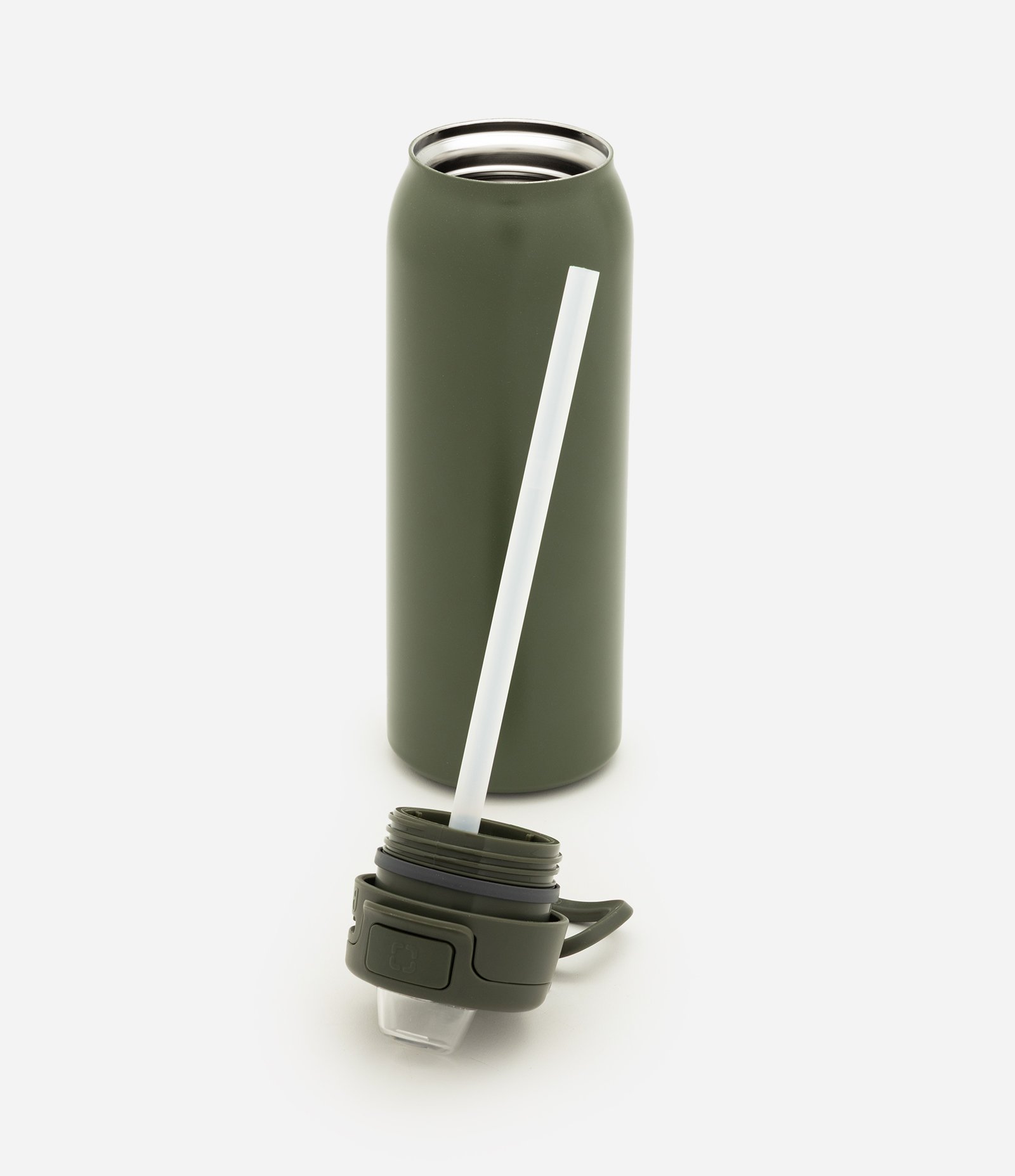 Garrafa Térmica em Metal com Tampa e Canudo 700 ml Verde Escuro 6