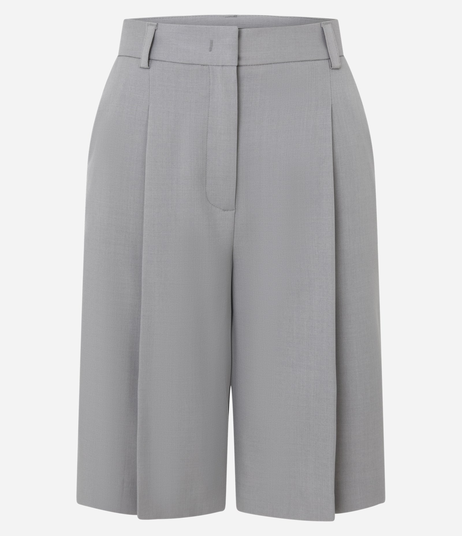 Bermuda Alfaiatada com Pregas Frontais Cinza 1