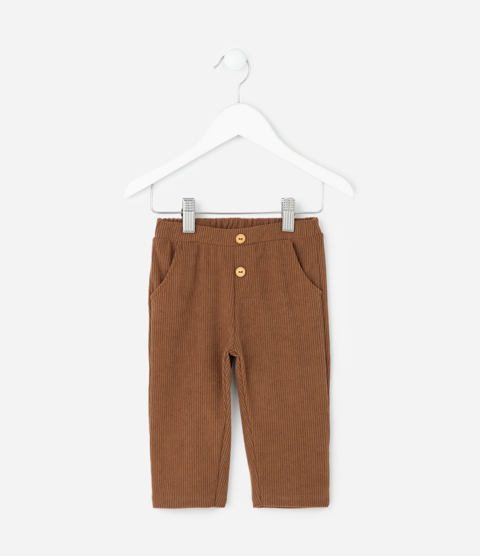 Calça Infantil em Cotelê Texturizado – Tam 0 a 18 Meses Marrom 2