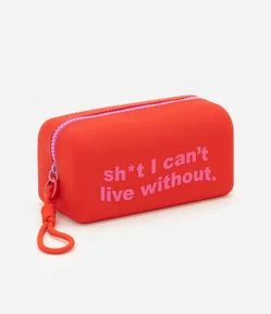 Necessaire Média em Silicone com Lettering Frontal