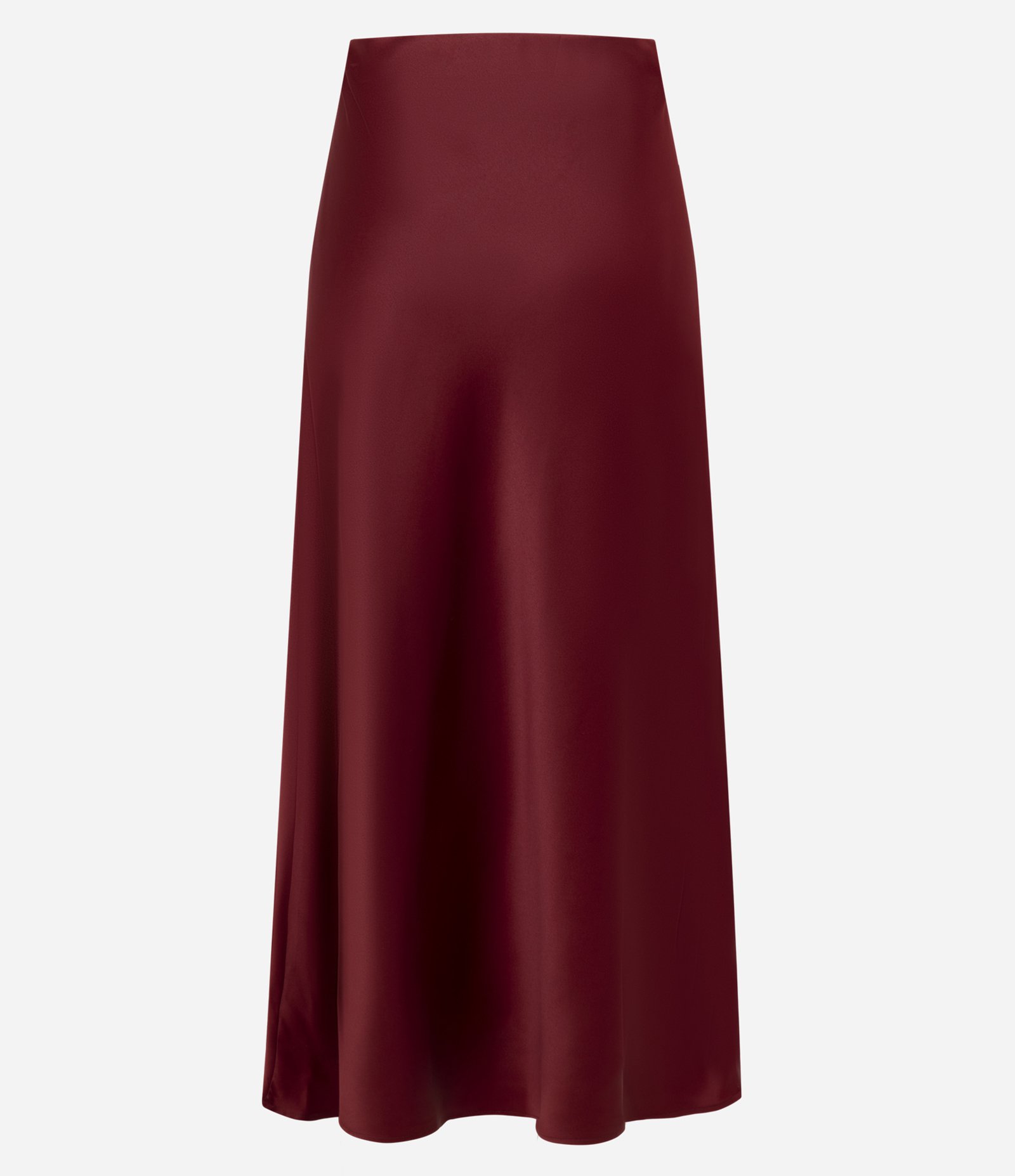 Saia Midi Acetinada Lisa Evasê Vermelho 6