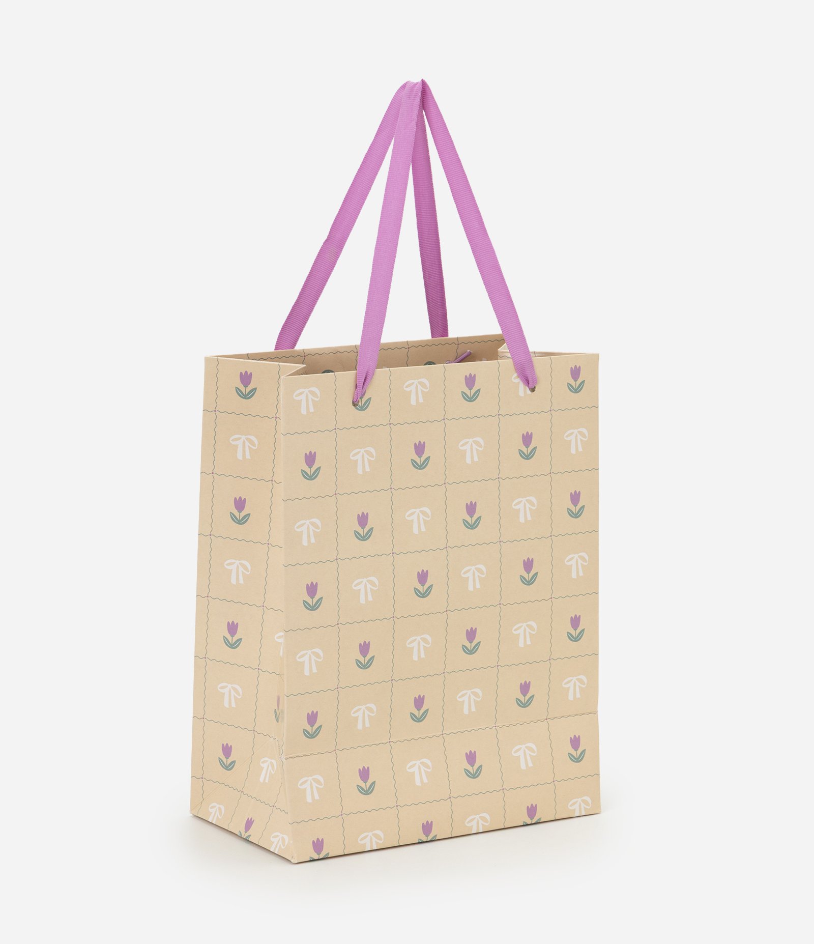 Embalagem de Presente Pequena com Estampa de Tulipas Amarelo 1