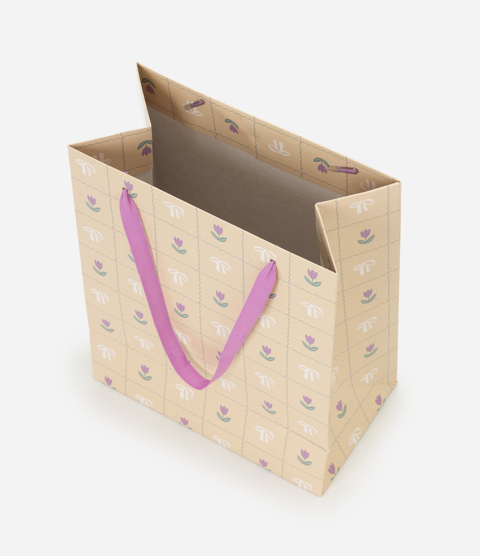 Embalagem de Presente Pequena com Estampa de Tulipas Amarelo 3