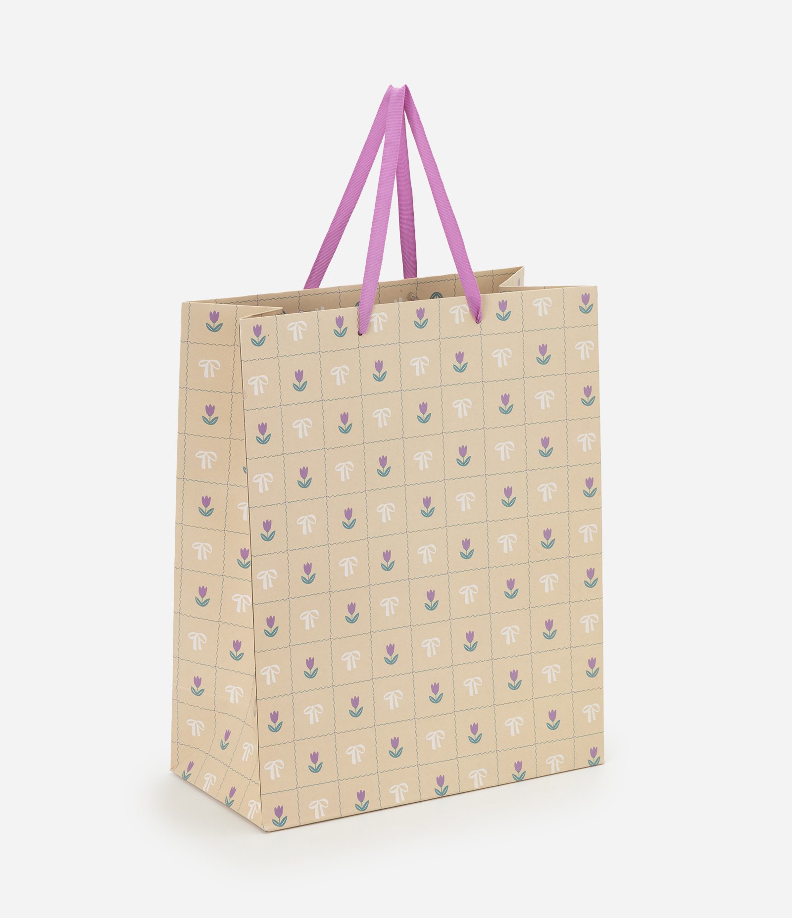 Embalagem de Presente Média com Estampa de Tulipas Amarelo 1