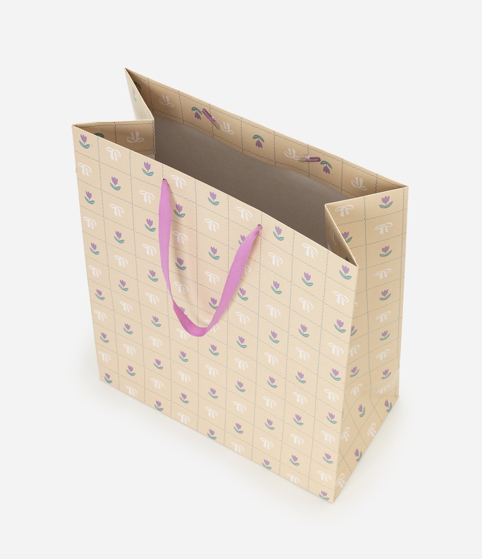 Embalagem de Presente Média com Estampa de Tulipas Amarelo 3