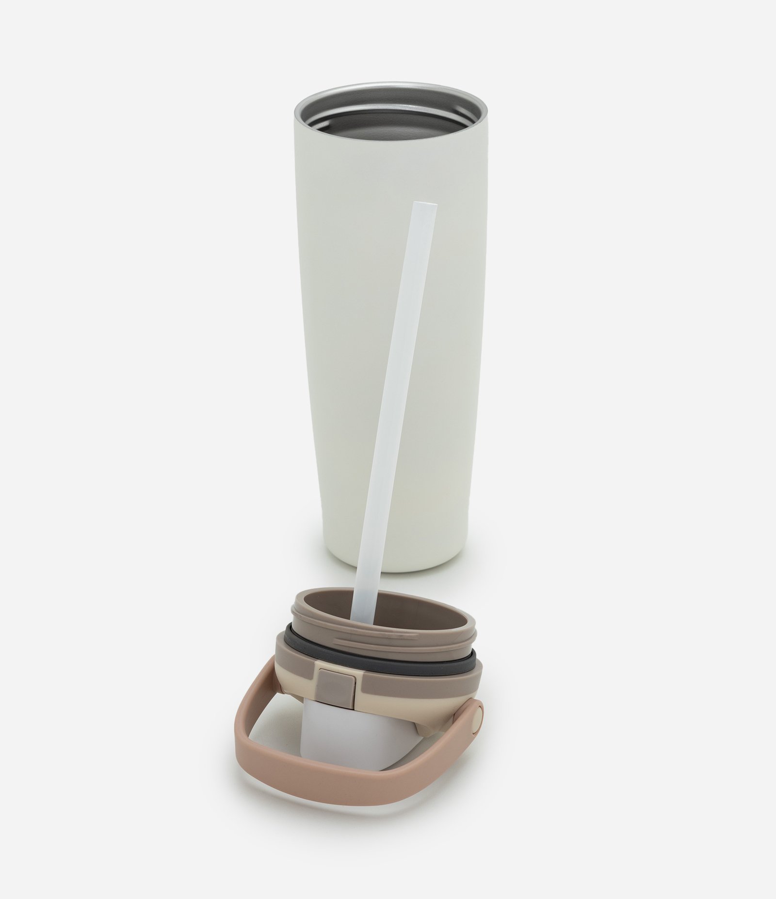 Garrafa Térmica em Aço Inoxidável com Trava na Tampa Off White 5