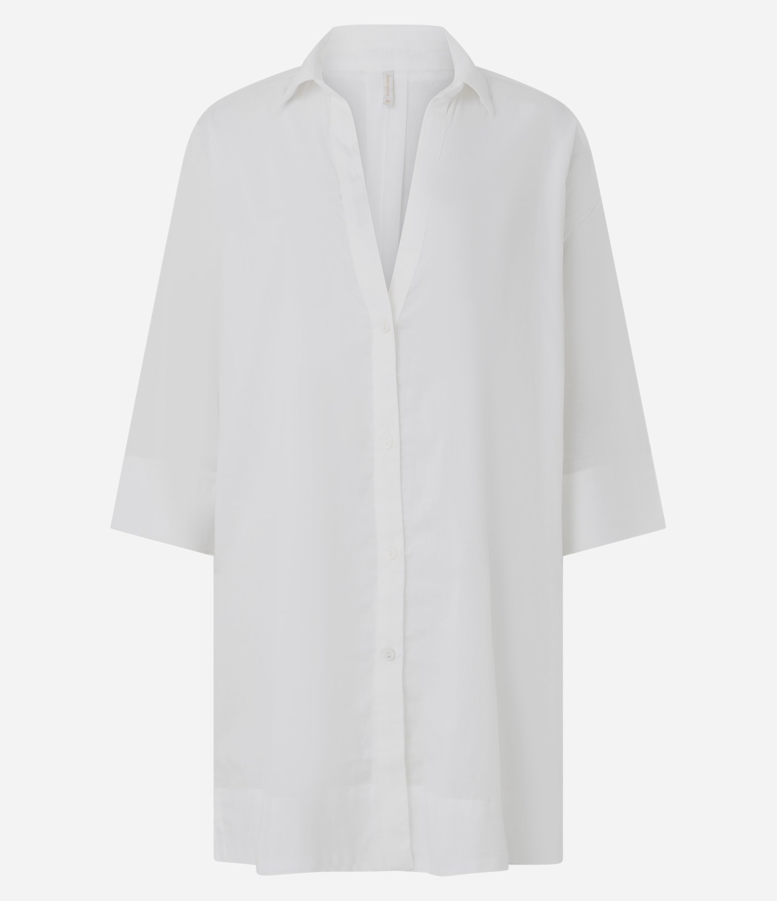 Saída de Praia Chemise em Cotton com Manga 3/4 Off White 6