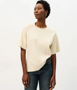 Blusa Oversized em Tricô com Cava Raglan