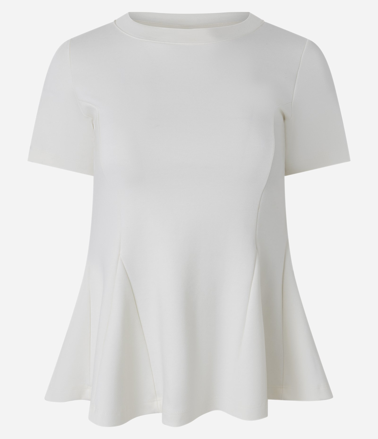 Blusa Peplum em Ponto Roma e Gola Redonda Off White 1