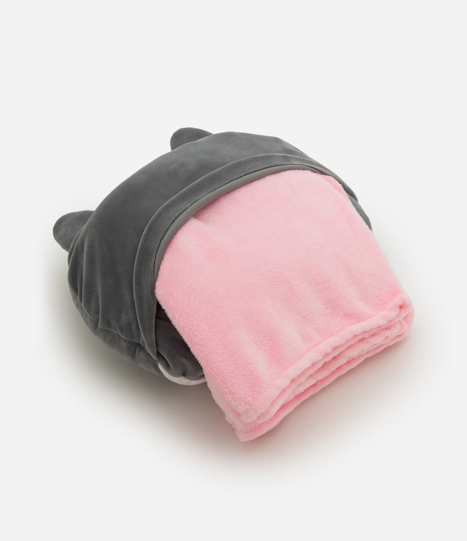 Almofada Estampa de Gato com Cobertor Cinza 2