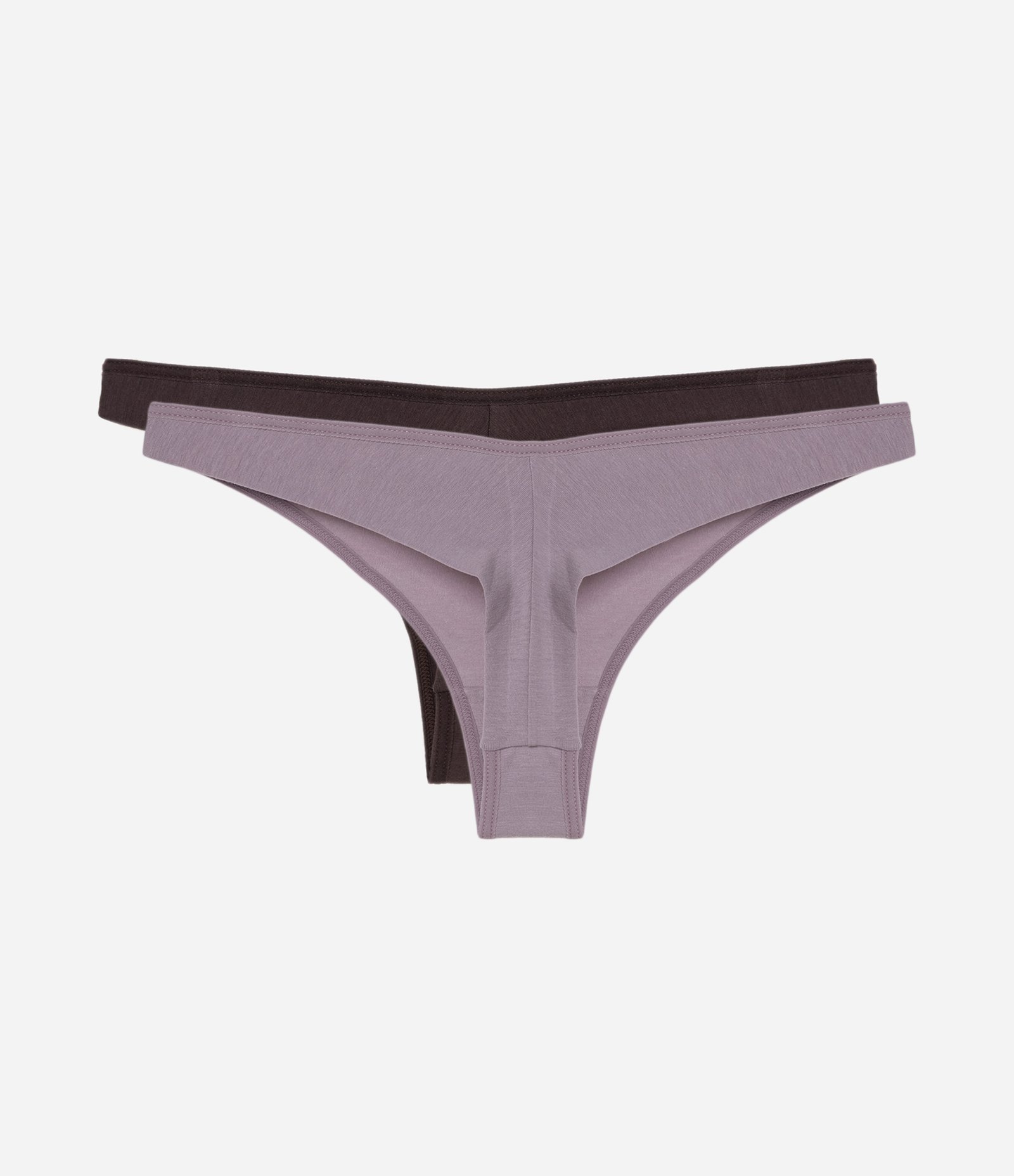 Kit 02 Calcinhas Biquini em Algodão com Fio Duplo Marrom/Lilás 2