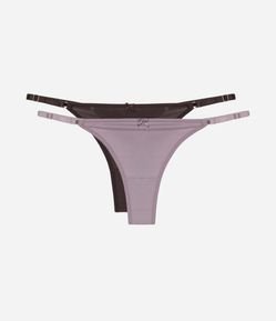 Kit 2 Calcinhas String Fio Duplo em Algodão