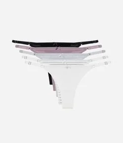 Kit 5x1 Calcinha String Fio Duplo em Algodão