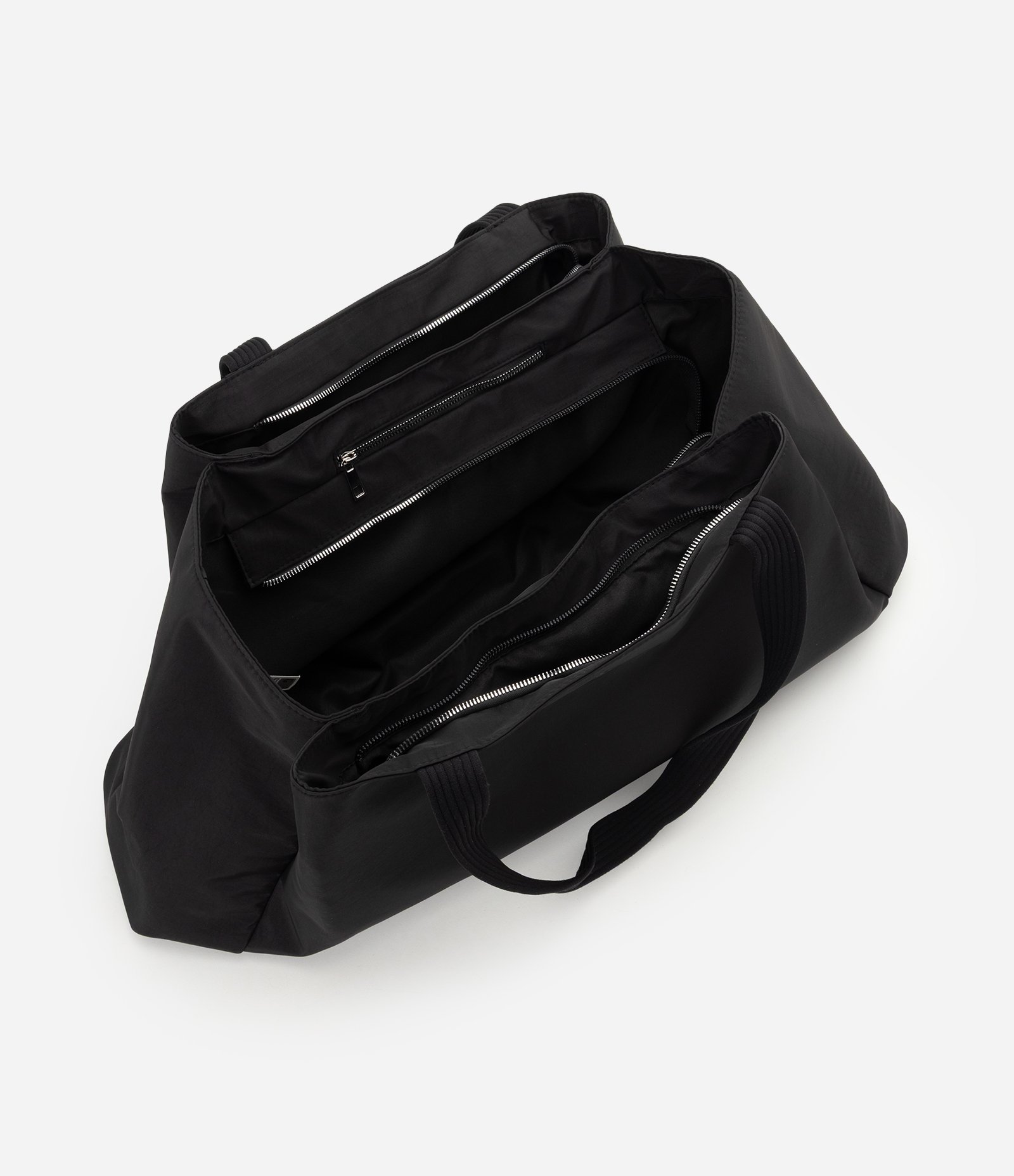 Bolsa Shopper Grande com Múltiplos Bolsos Preto 5