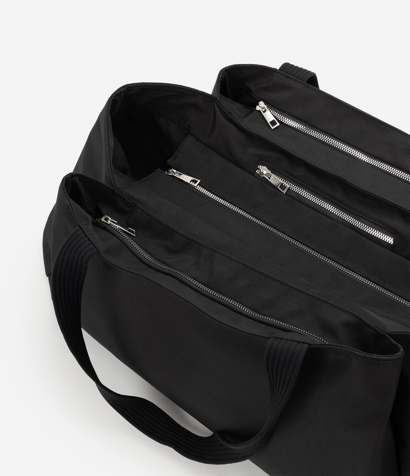 Bolsa Shopper Grande com Múltiplos Bolsos Preto 6