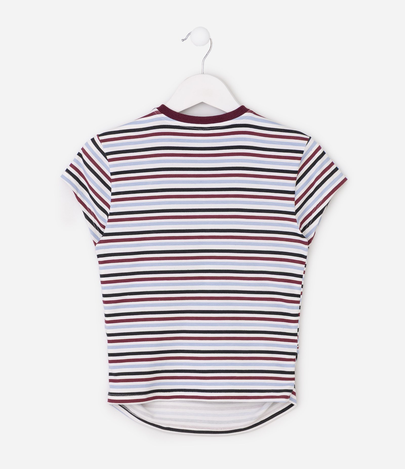 Blusa Slim Infantil Listrada com Drapeado Lateral – Tam 5 a 16 Anos Listrado 3