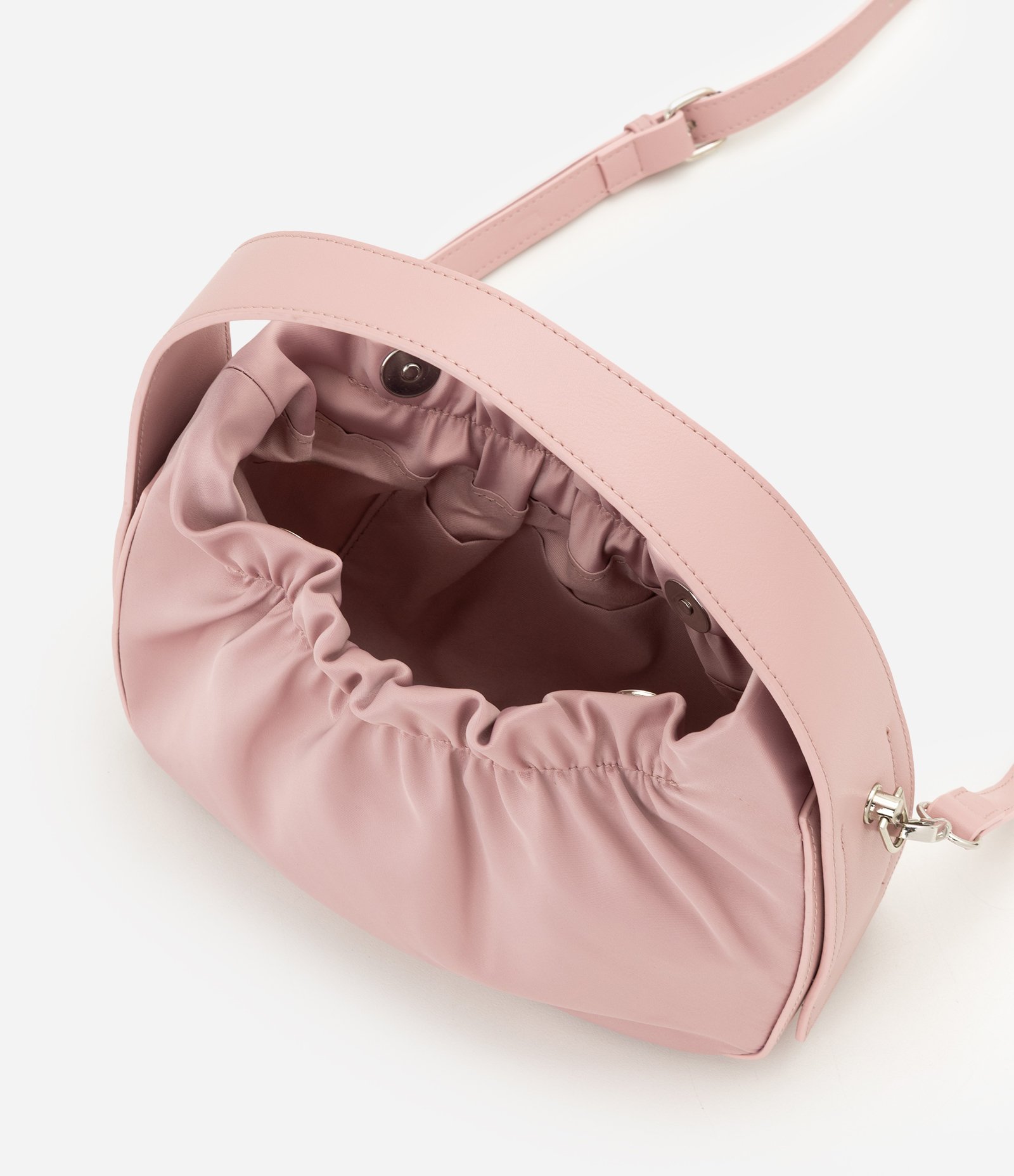 Bolsa Bucket em PU com Fechamento Ajustável e Alça Longa Rosa 5