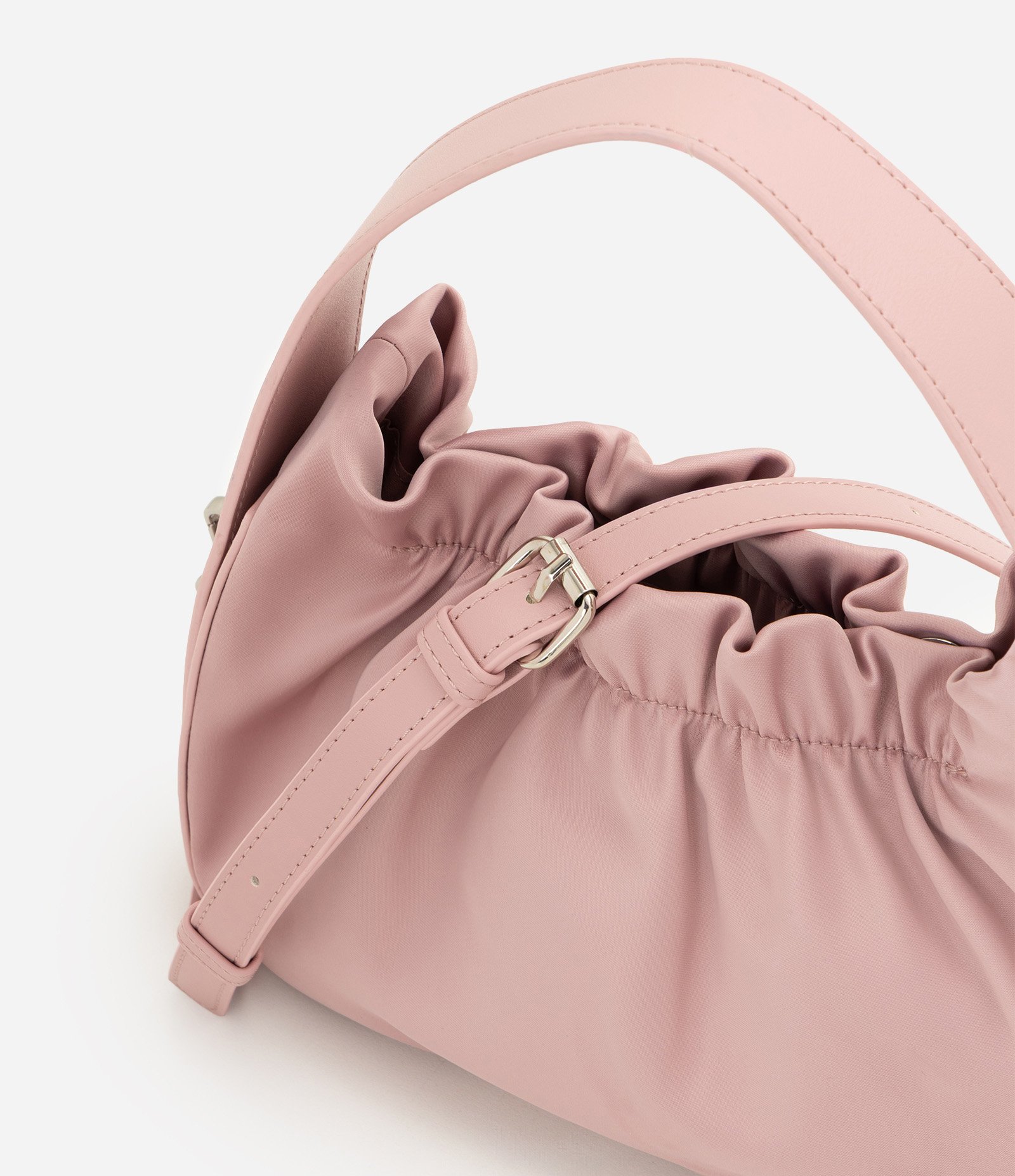 Bolsa Bucket em PU com Fechamento Ajustável e Alça Longa Rosa 6