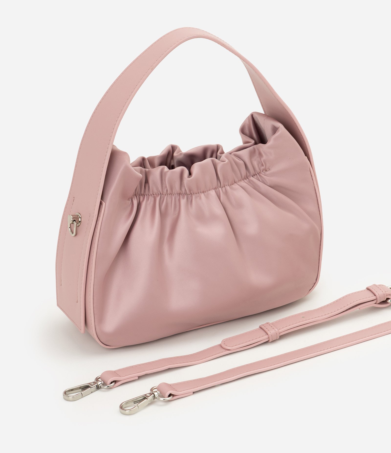 Bolsa Bucket em PU com Fechamento Ajustável e Alça Longa Rosa 7