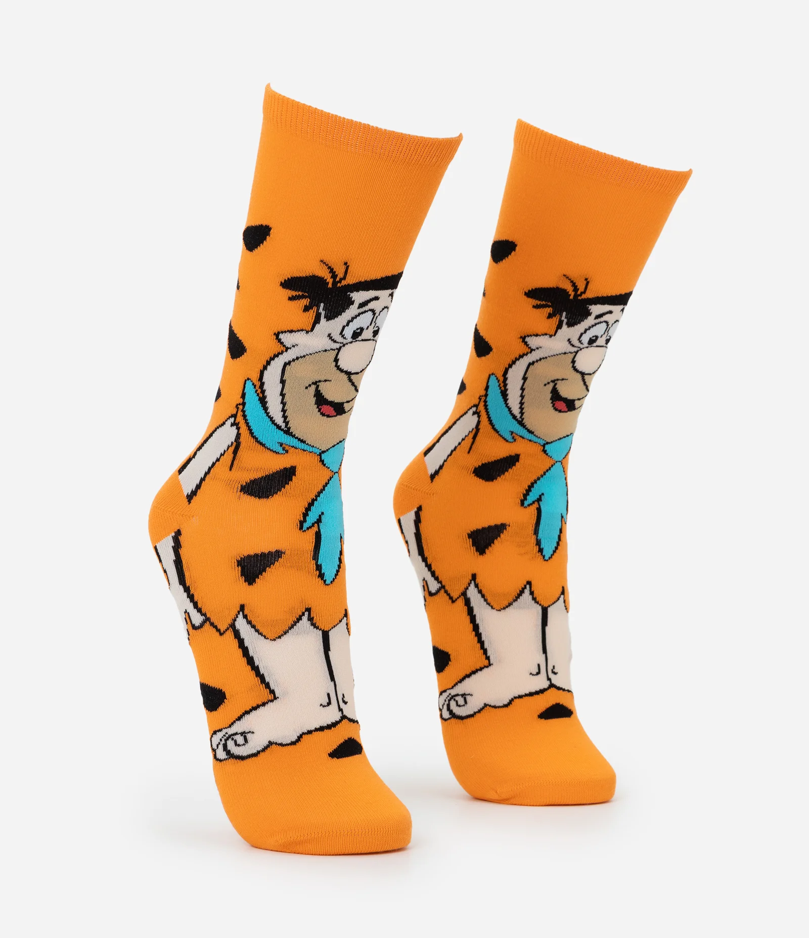 Meia Cano Longo com Estampa dos Flintstones Laranja 2