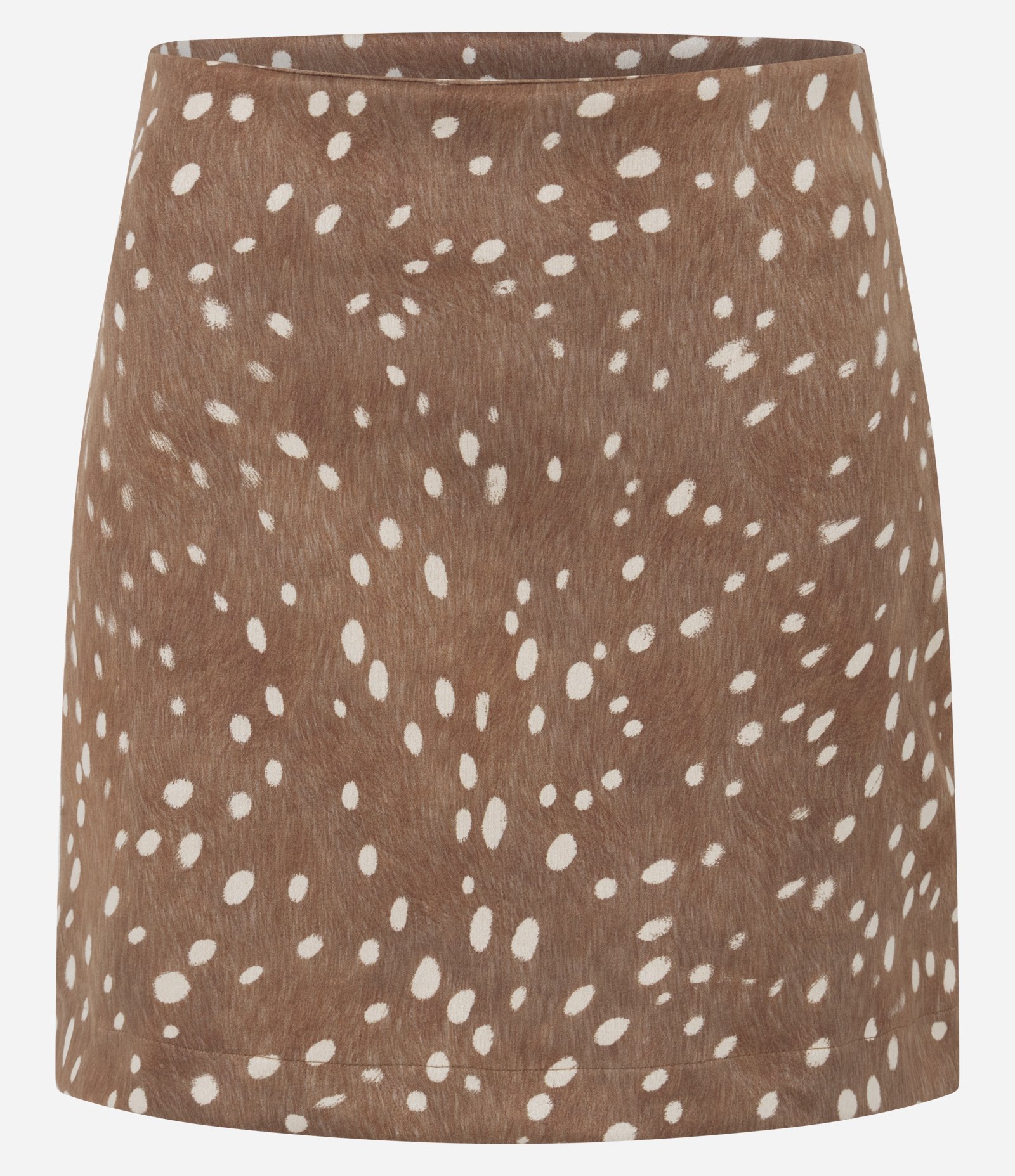 Saia Feminina Mini Suede Animal Print Bambi Marrom 5