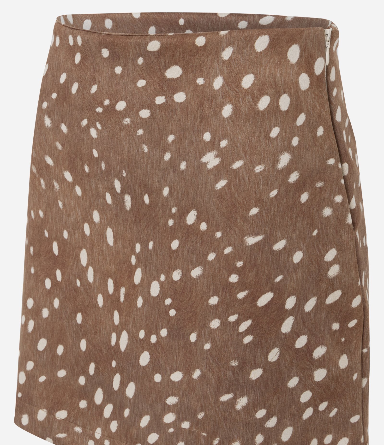 Saia Feminina Mini Suede Animal Print Bambi Marrom 6