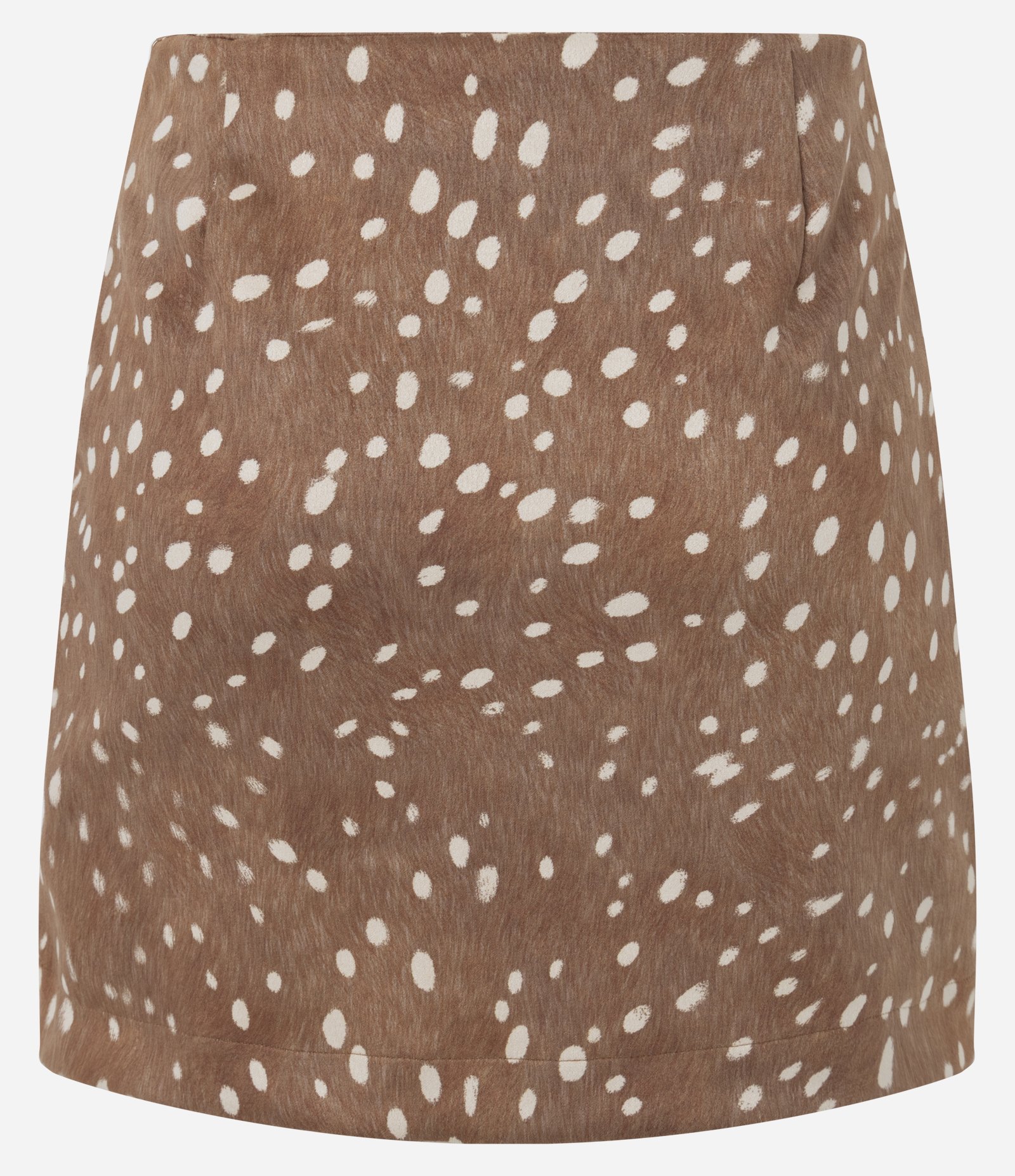 Saia Feminina Mini Suede Animal Print Bambi Marrom 7