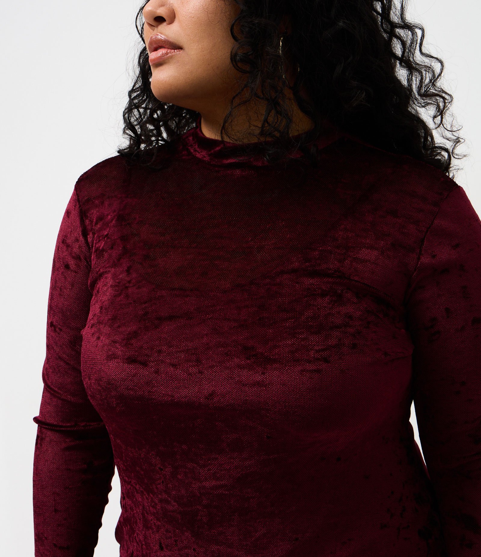 Vestido Midi em Tule com Anágua Curve & Plus Size Vinho 3