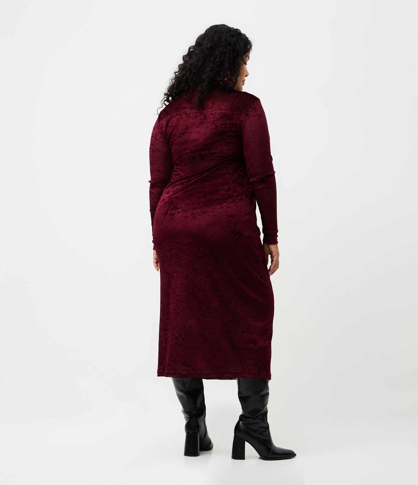 Vestido Midi em Tule com Anágua Curve & Plus Size Vinho 4