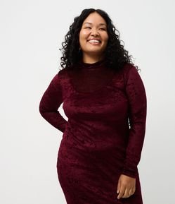 Vestido Midi em Tule com Anágua Curve & Plus Size