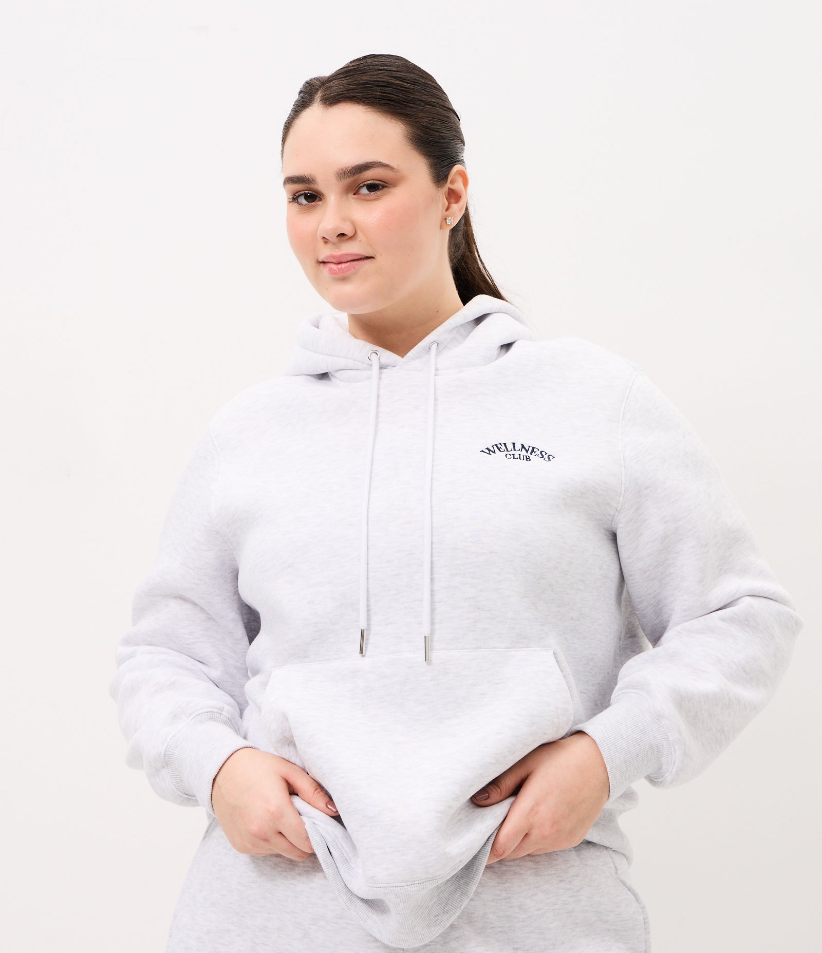 Moletom Esportivo com Capuz Curve & Plus Size Cinza Claro 2