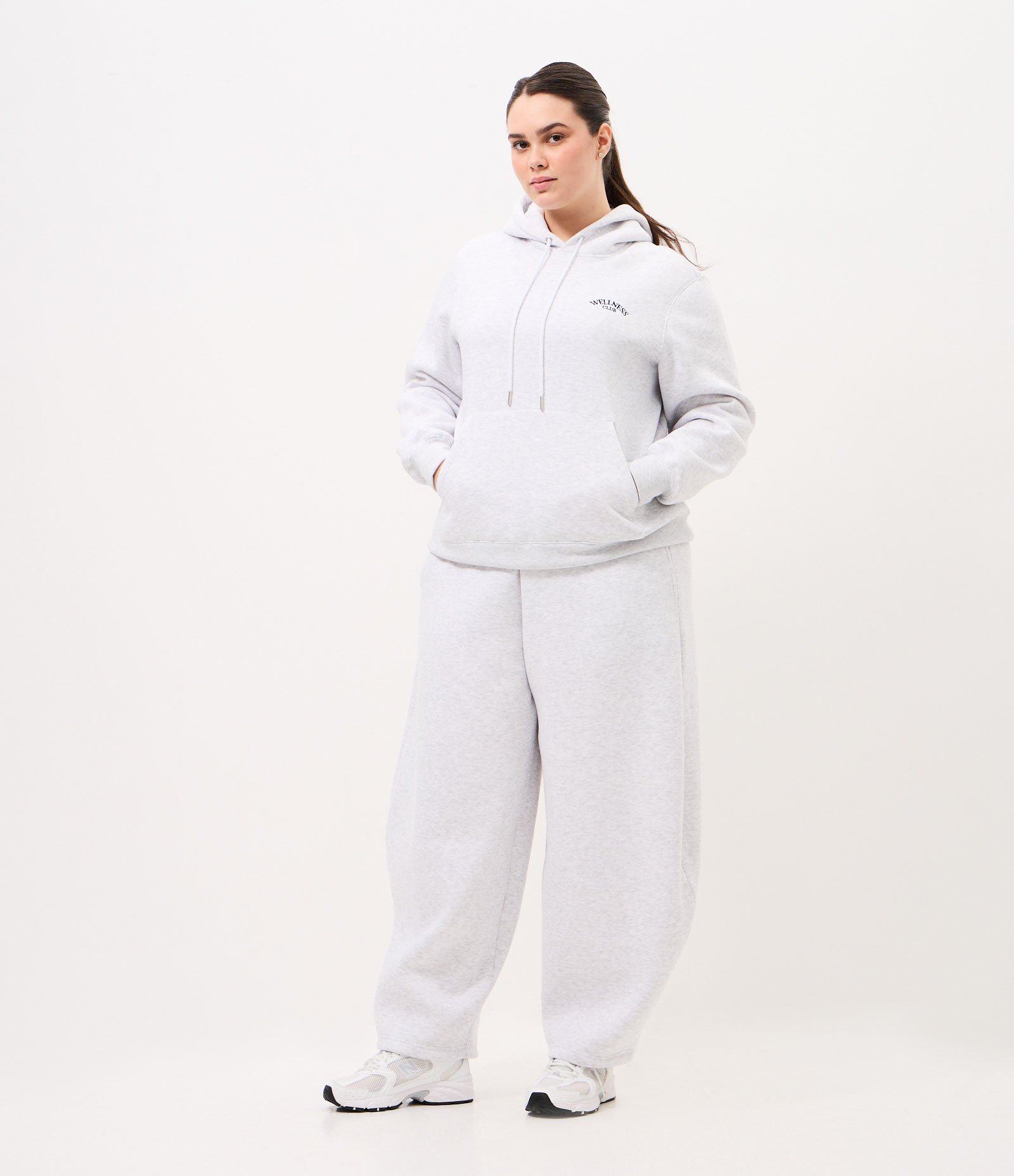 Moletom Esportivo com Capuz Curve & Plus Size Cinza Claro 3
