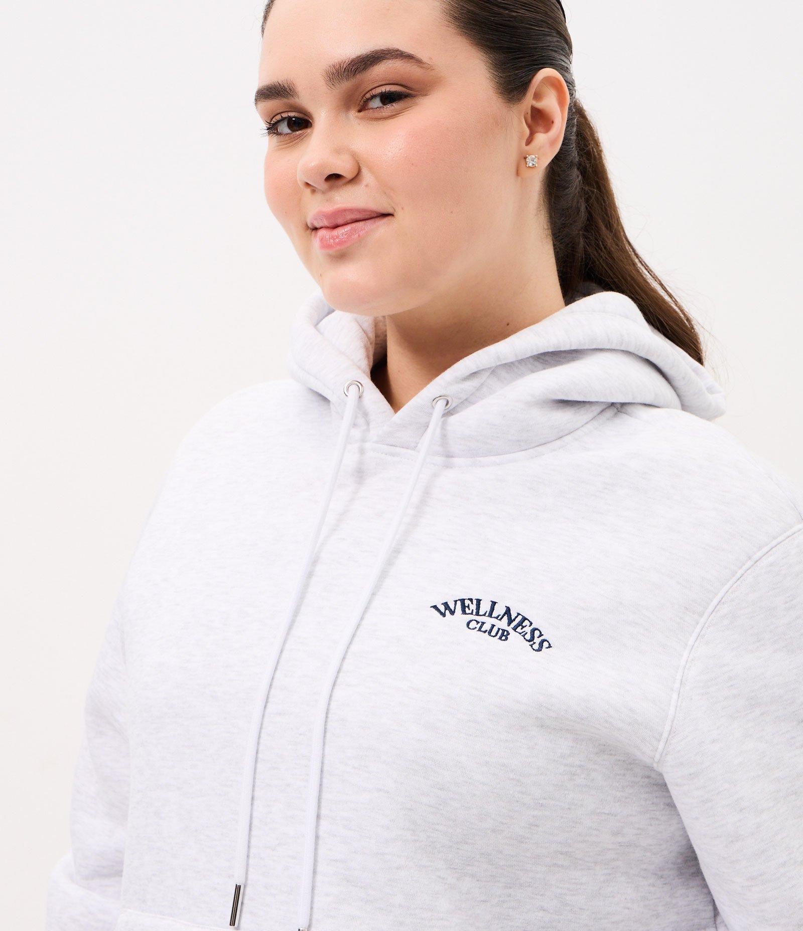 Moletom Esportivo com Capuz Curve & Plus Size Cinza Claro 4